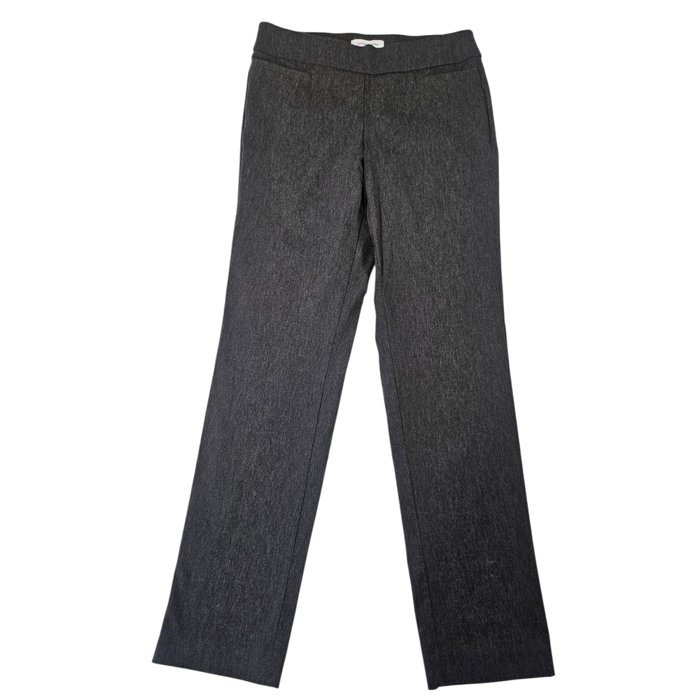 Liz Claiborne Lisa Womens Pull On Dress Pants Gray Straight Leg Size 4 Office